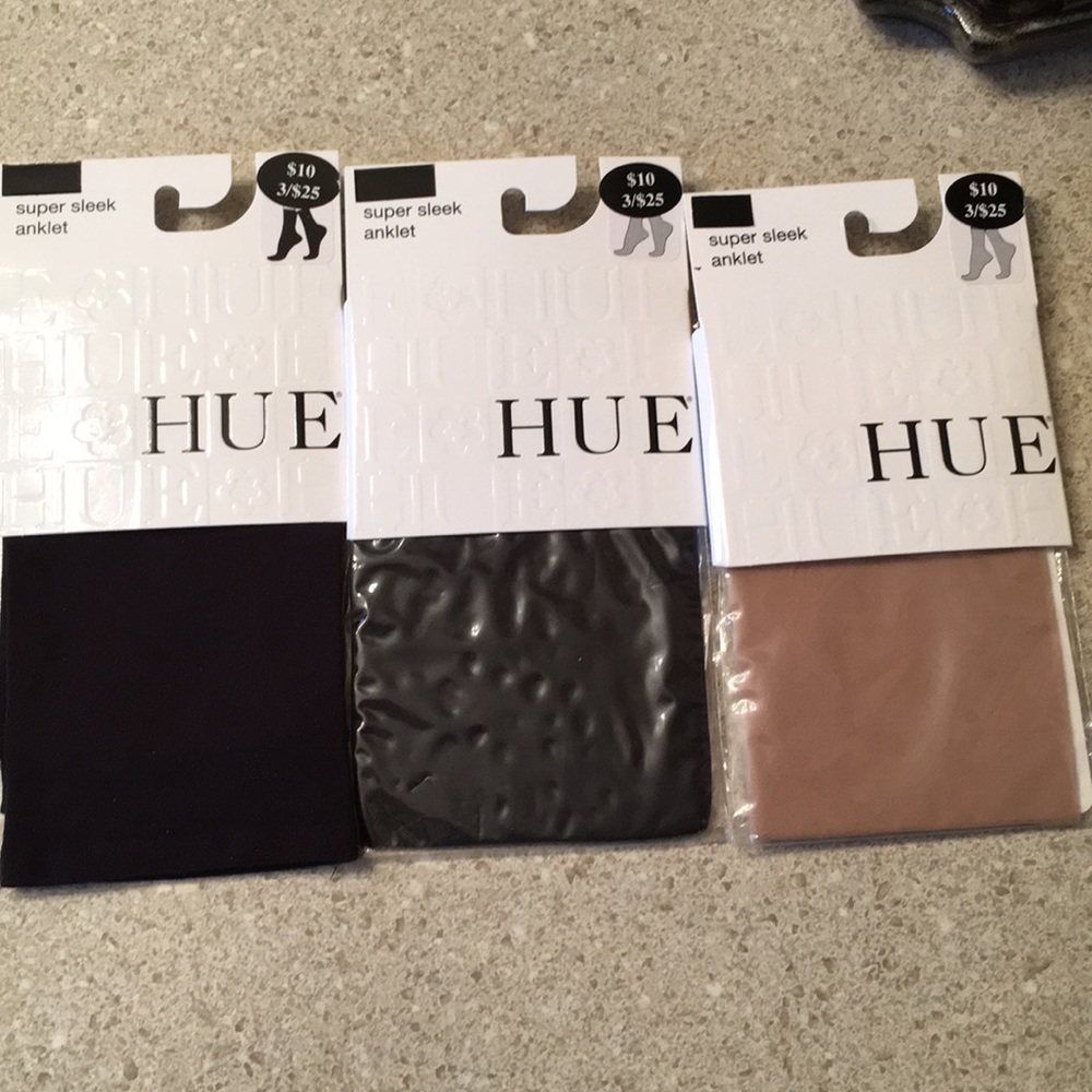 Three pairs of HUE anklets